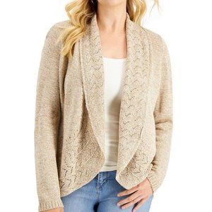 Karen Scott Open Front Turbo Cardigan